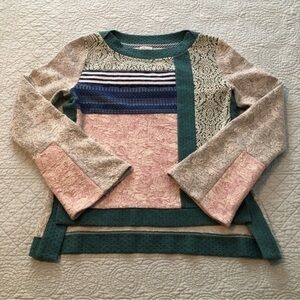 Anthropologie Postmark Latitudes women’s textured pullover top. XS oversized.